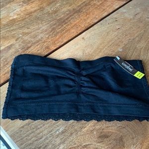Coobie black bandeau with lace back. One size.